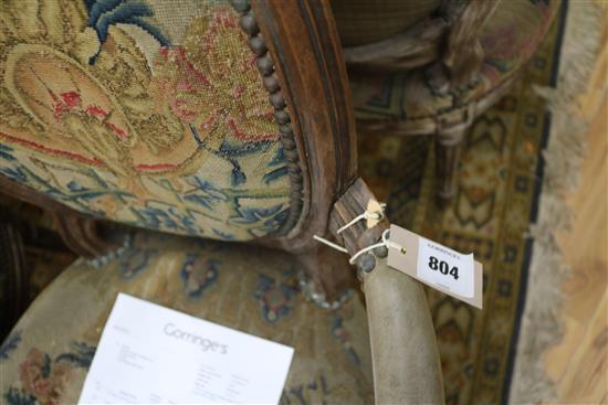 A set of six Louis XVI style stained beech fauteuils,